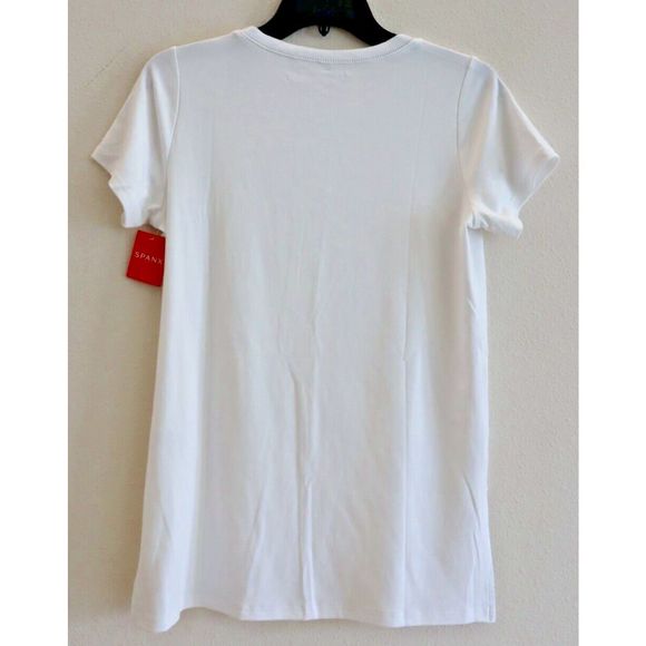 Spanx 50169R Women's Sz Small White The Perfect Length Short Sleeve T-Shirt - Picture 2 of 7